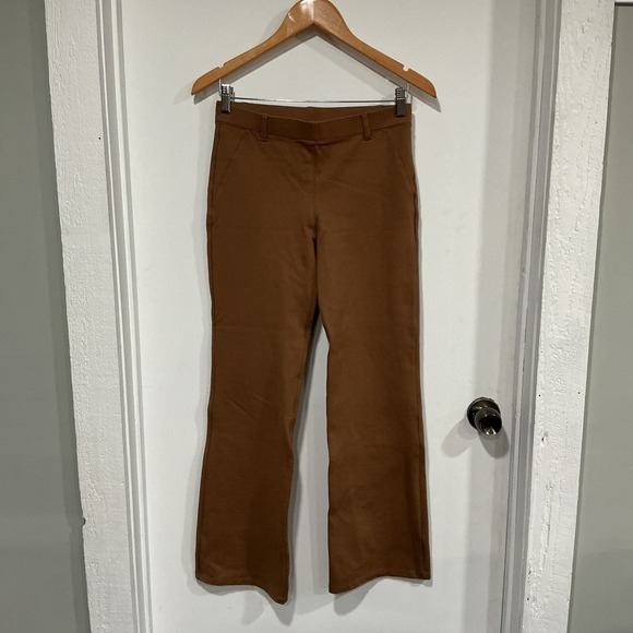 Quince Pants - Quince Ultra Stretch Ponte Bootcut Pants, Roasted Pecan Brown, Size Small